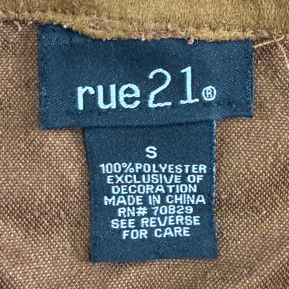 rue21 Womens Mini Skirt S Faux Suede Cowgirl Chocolate Brown Country Western Y2K - Picture 5 of 8